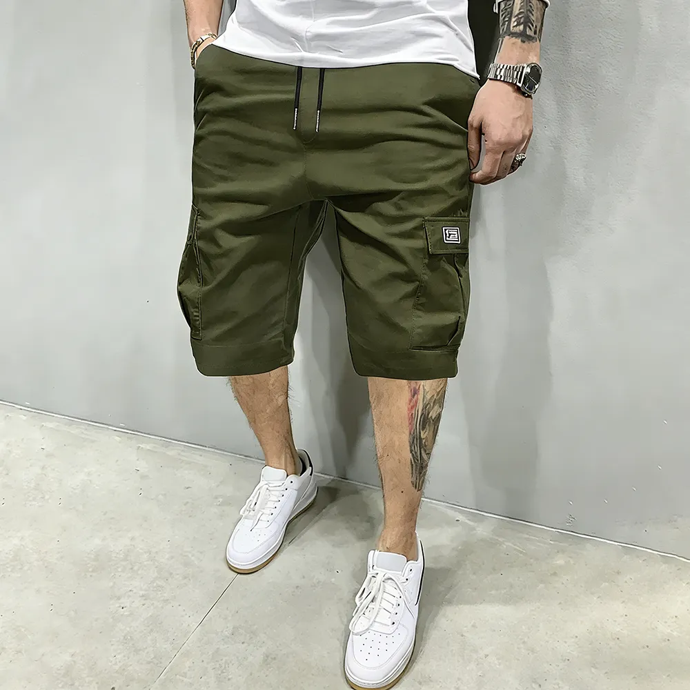 Men's Pockets Drawstring Cargo Shorts