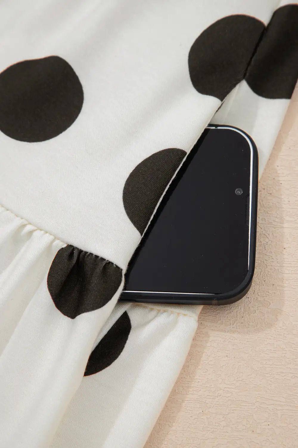 Polka Dot Printed Long Sleeve Mini Dress