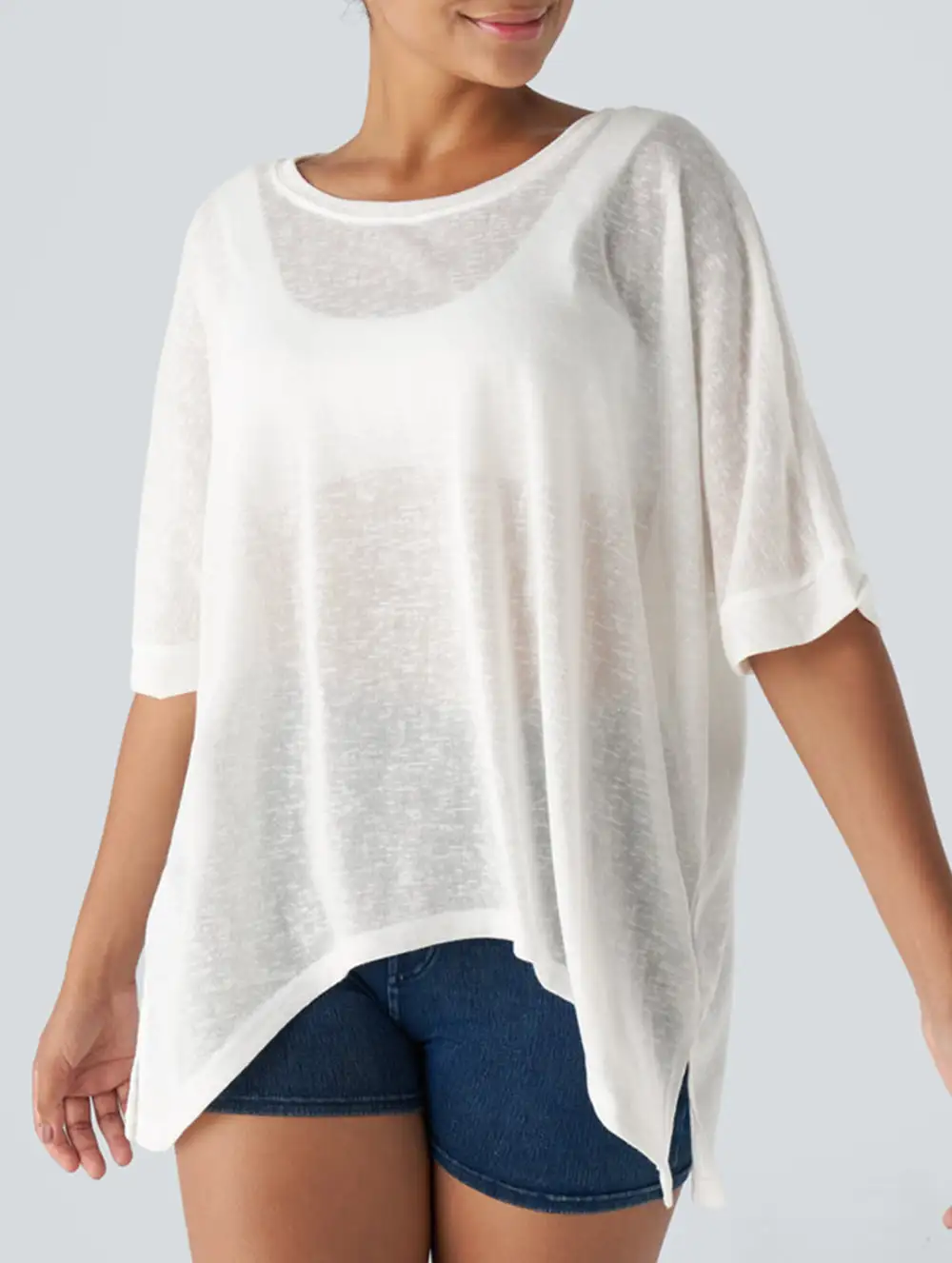 Oversized Knit Crew Neck Tee