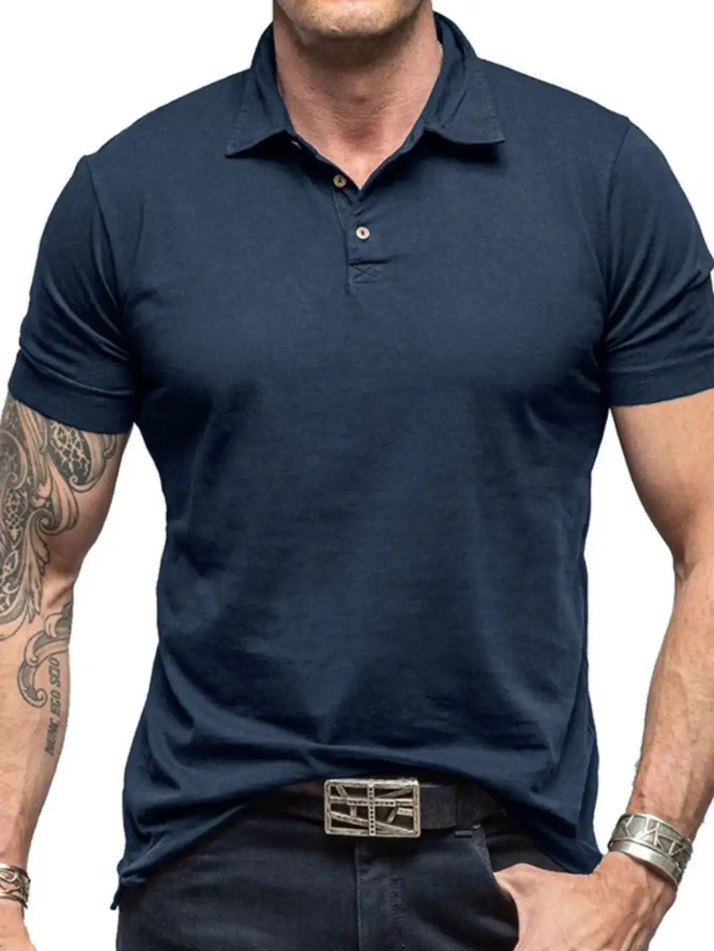 Collared Short-Sleeve Polo Shirt