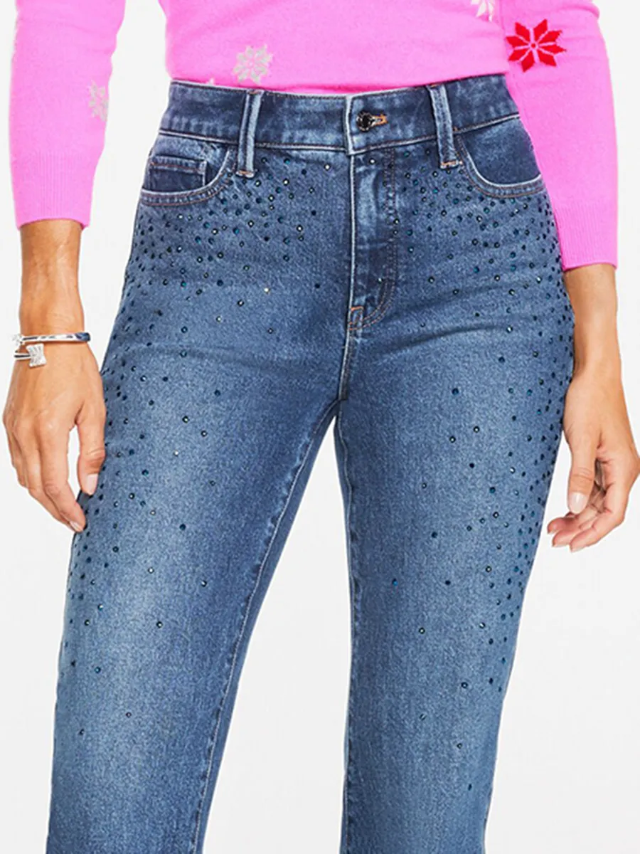 Women'S Casual  Sparkle Flared Denim Pants