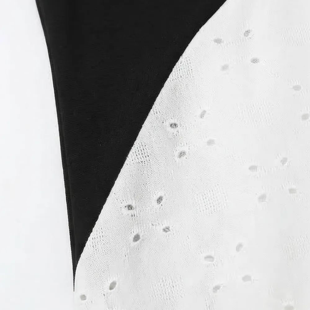 V Neck Diagonal Patchwork Midi Dress