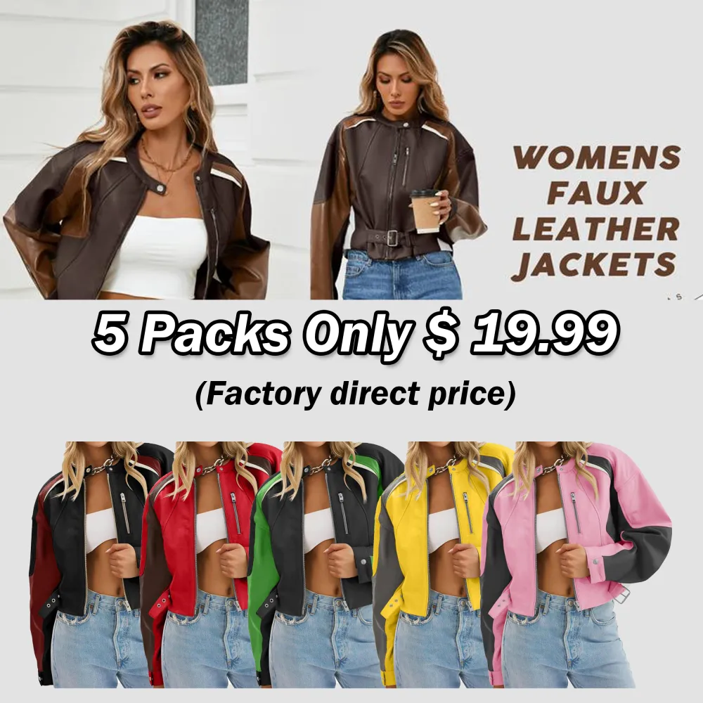 Women’s Faux Leather Bomber Jacket – Bold Style. Modern Edge. Everyday Confidence. 🔥 Limited-Time Offer – 40% OFF!