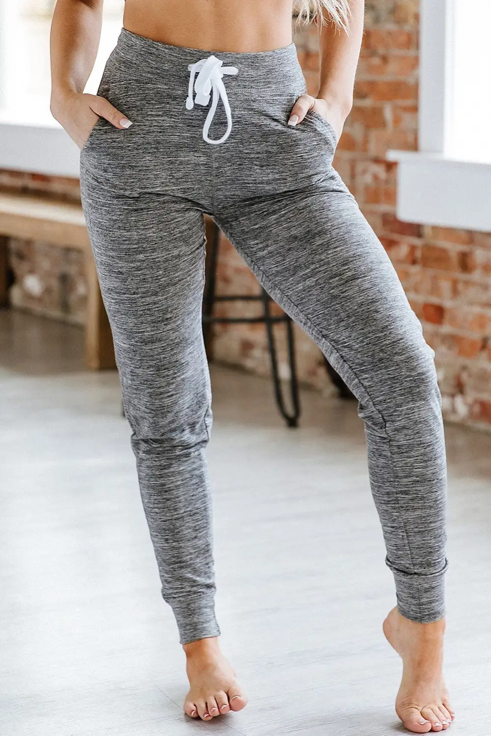 Slim-Fit Drawstring Elastic-Waist Pocketed Jogger Pants