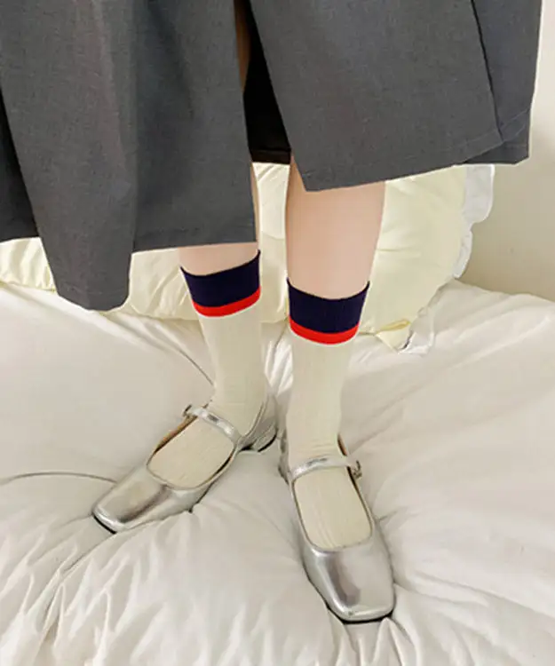 Korean Colorblock Mid Socks