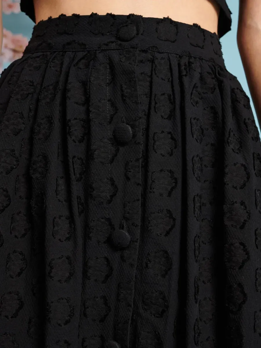 Soft Fabrics Jacquard Midi Skirt
