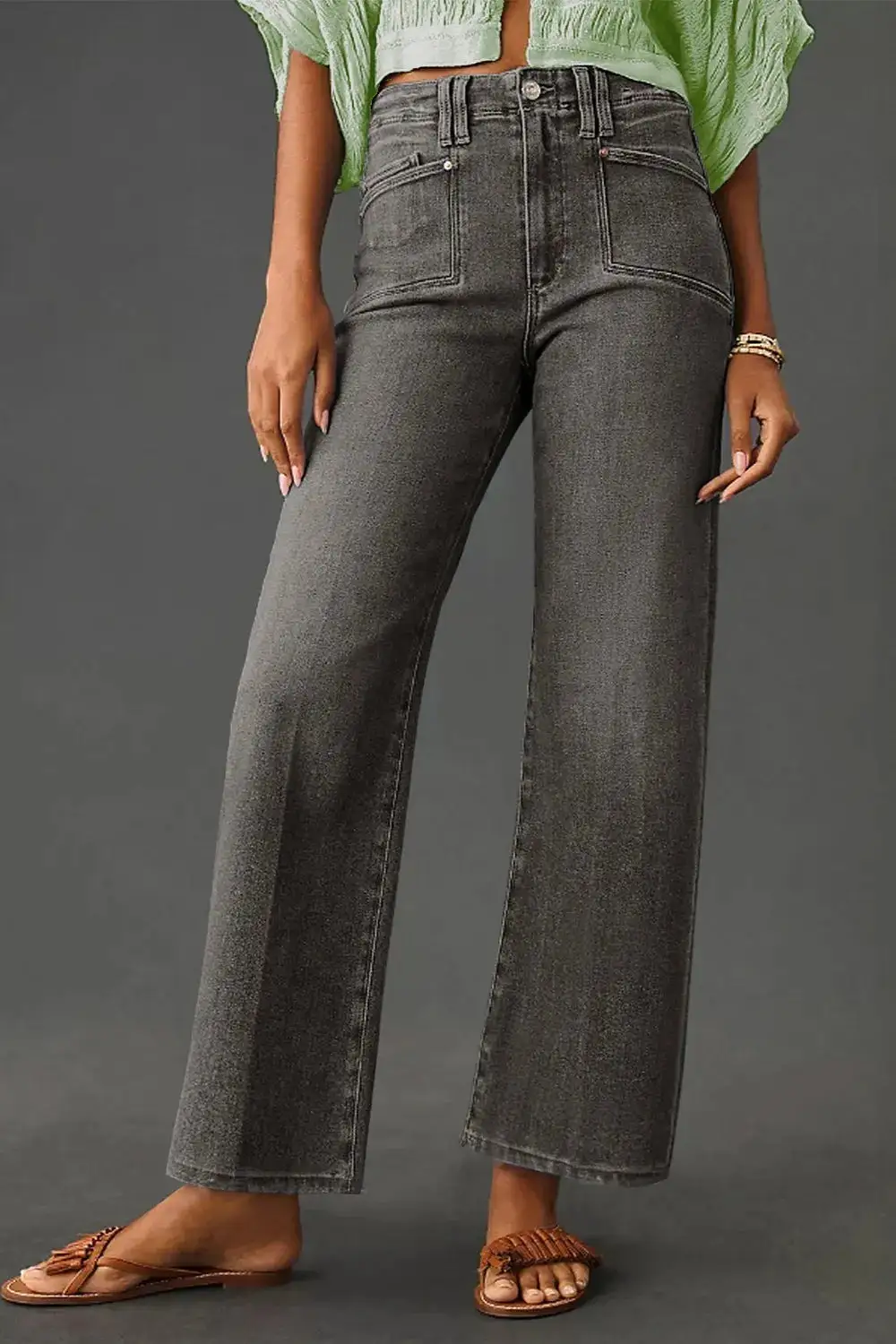 Contemporary High Rise Wide Leg Jeans