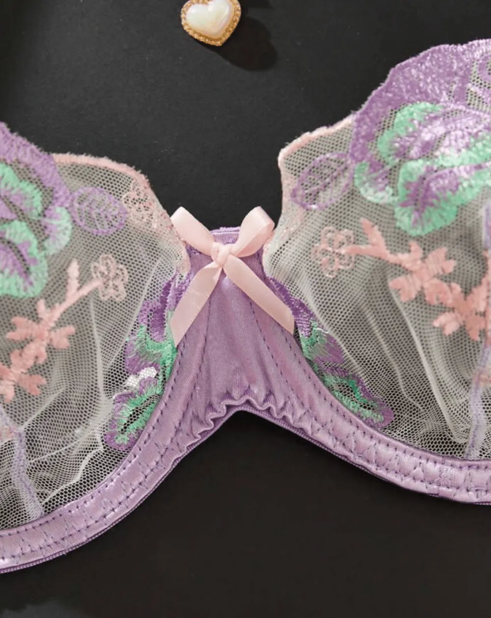 Classic Floral Embroidered Lingerie Set