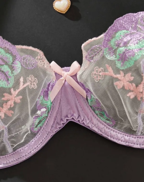 Classic Floral Embroidered Lingerie Set
