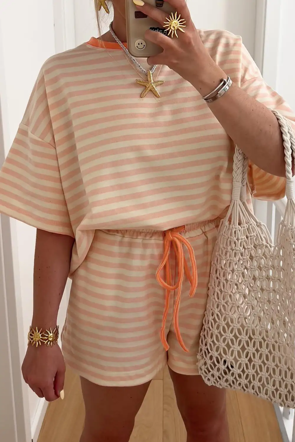 Drawstring Relaxed Shorts Lounge Set