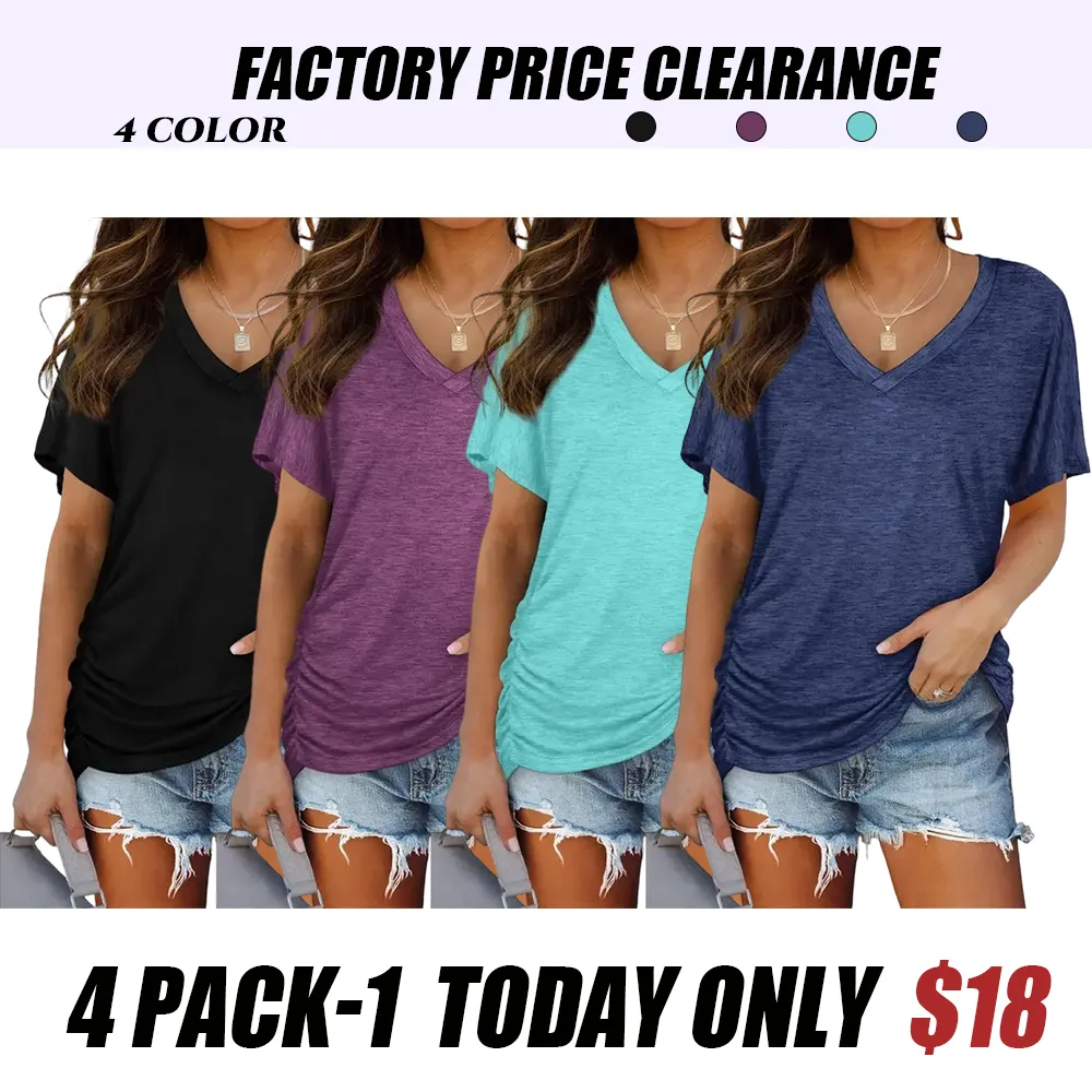 Women's V-Neck Short-Sleeve Tops — $1.69 Each