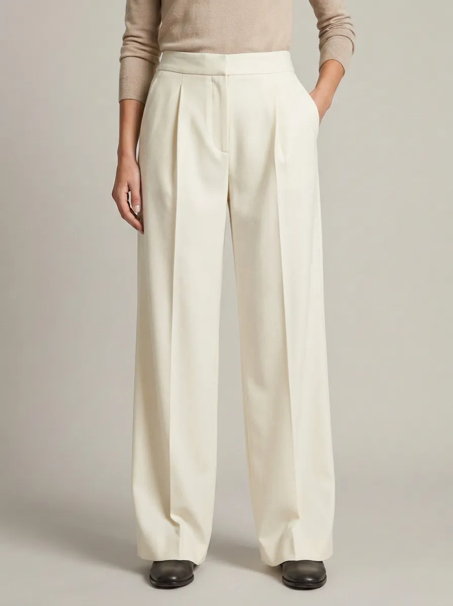 Tailored Shape Pleated Wide-Leg Trousers