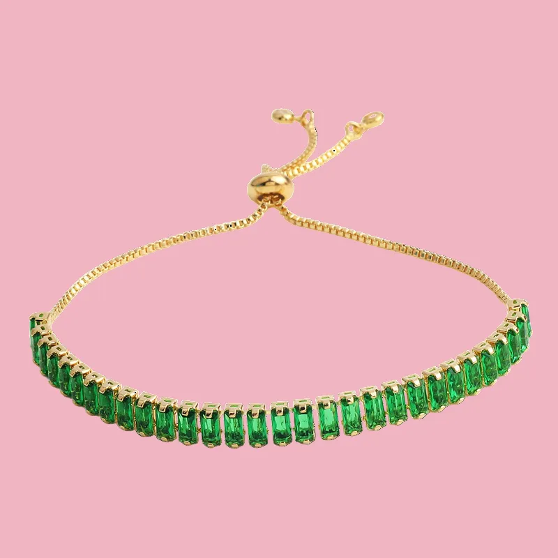 Refined Baguette-Stone Bracelet