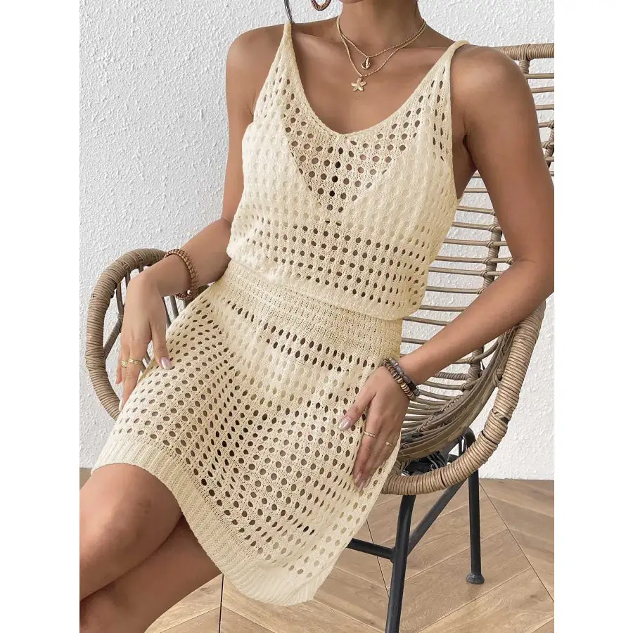 Everyday Crochet Knit Cover Up Mini Dress