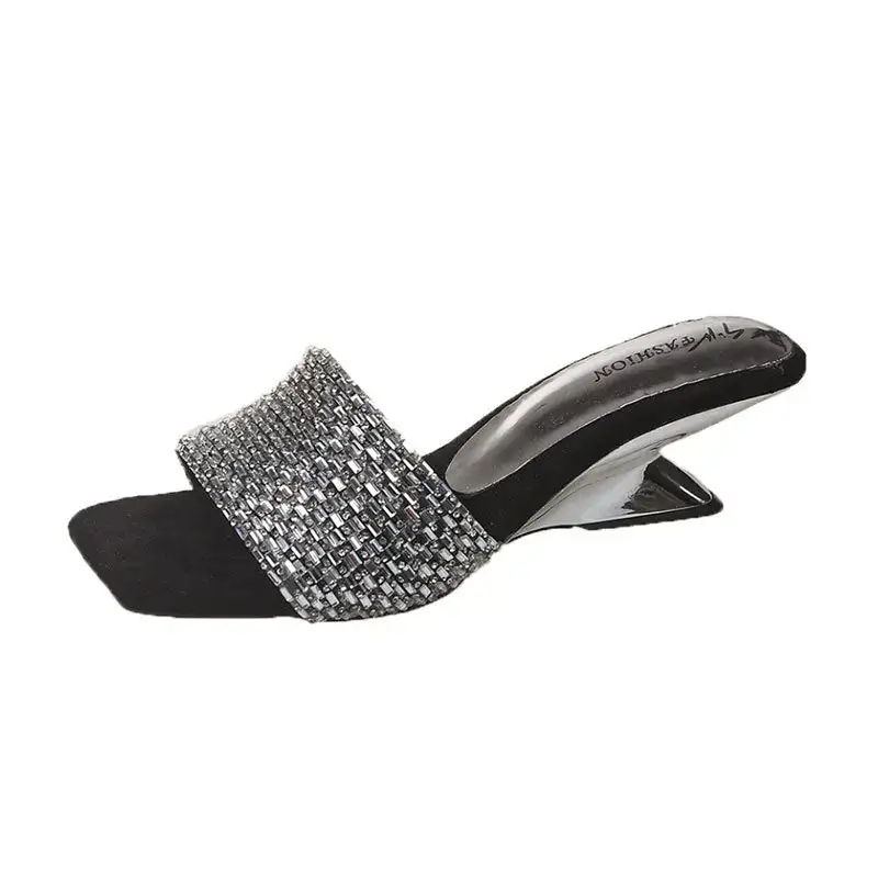 Rhinestone Detail Slide Sandals