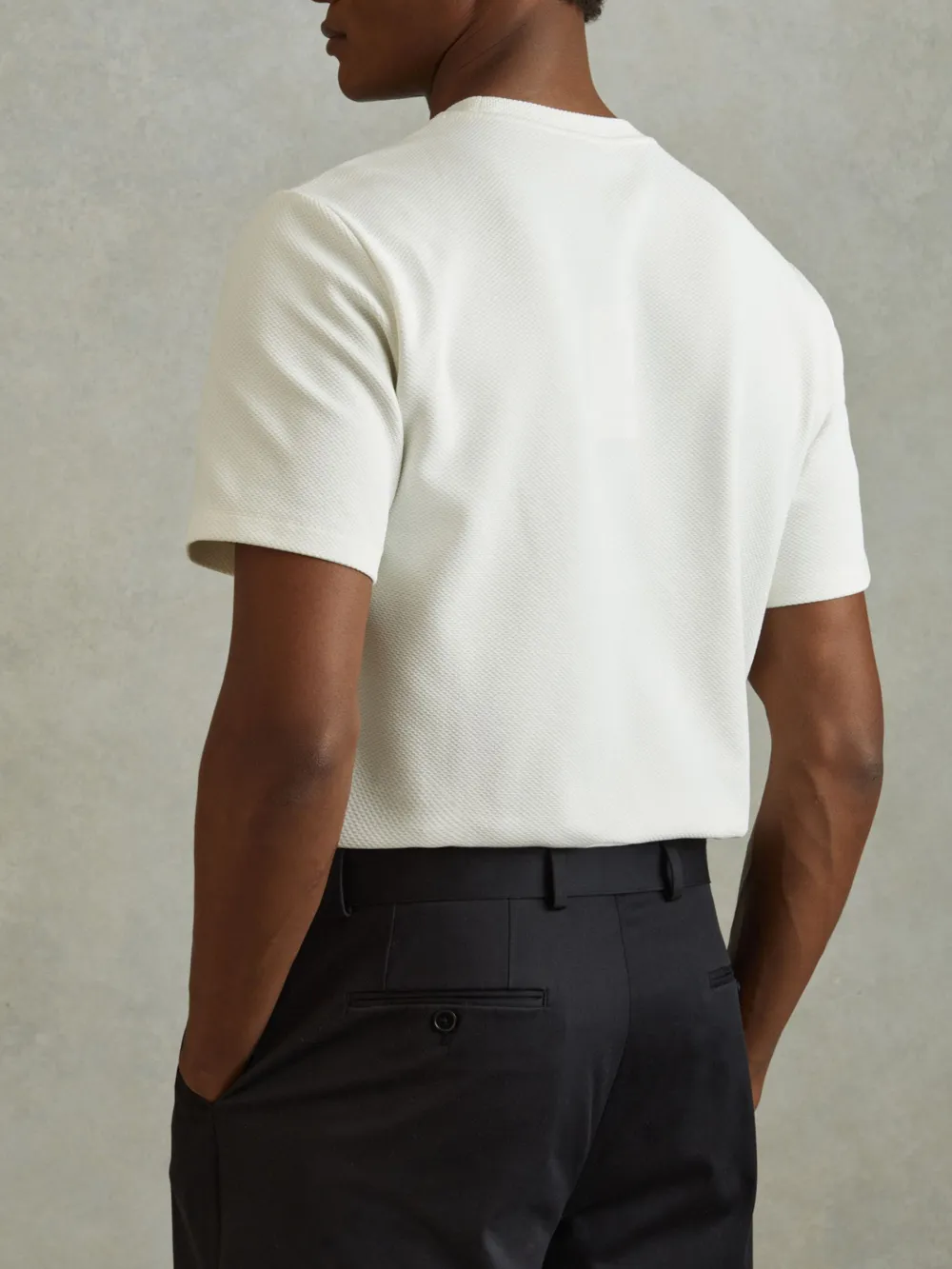 Men's Elastic Textured Short Sleeves