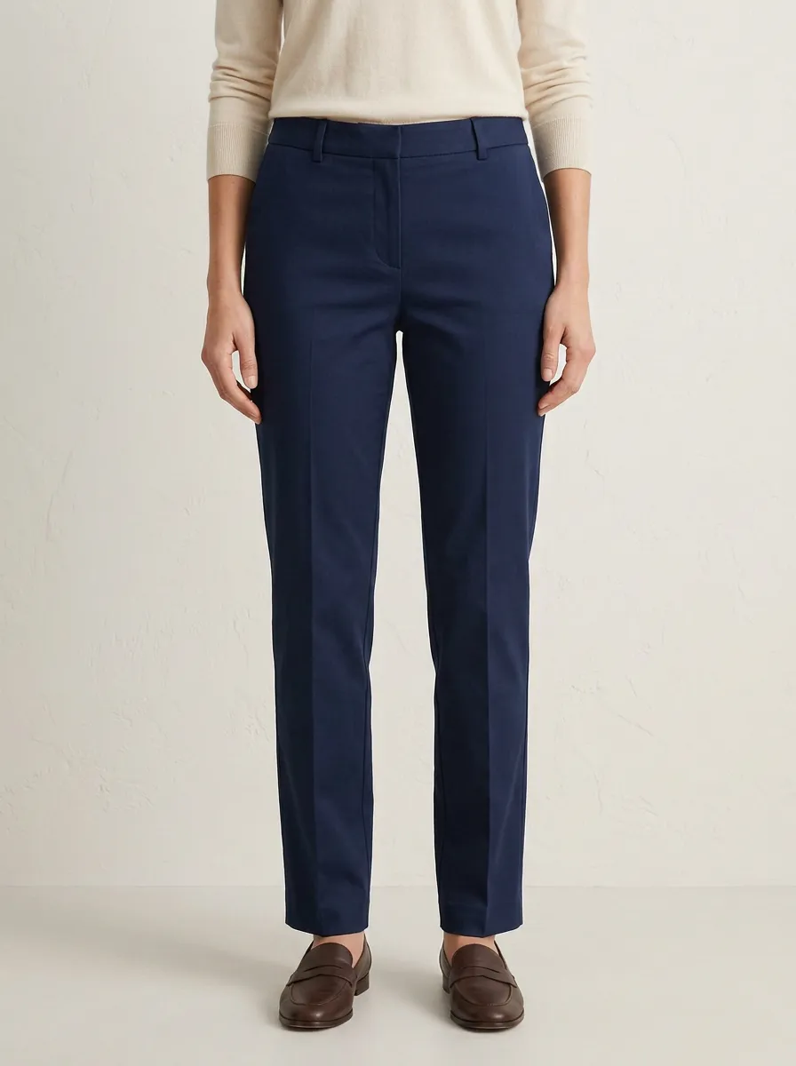 Smart-Casual Straight-Leg Mid-Rise Straight Leg Trousers