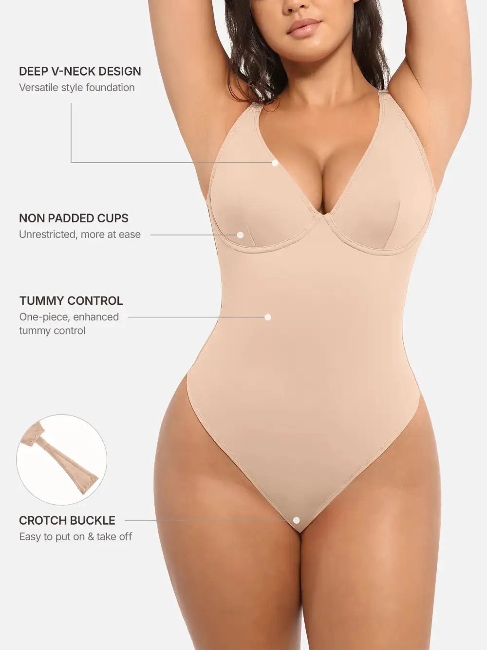 Plunge Supportive Shaping Bodysuit