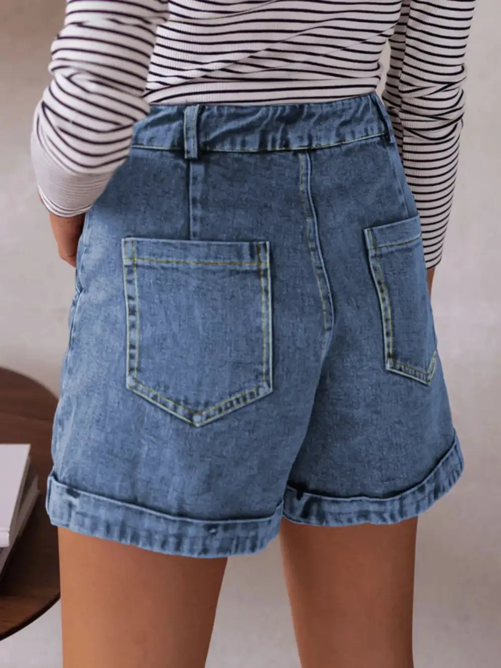 Everyday High Waisted Denim Shorts