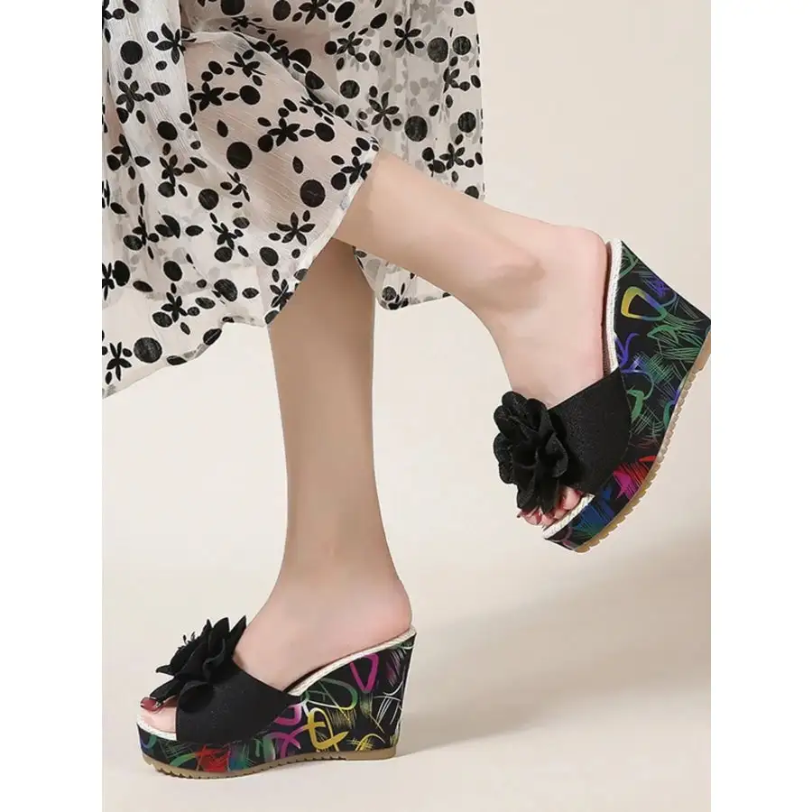 Peep Toe Wedge Sandals