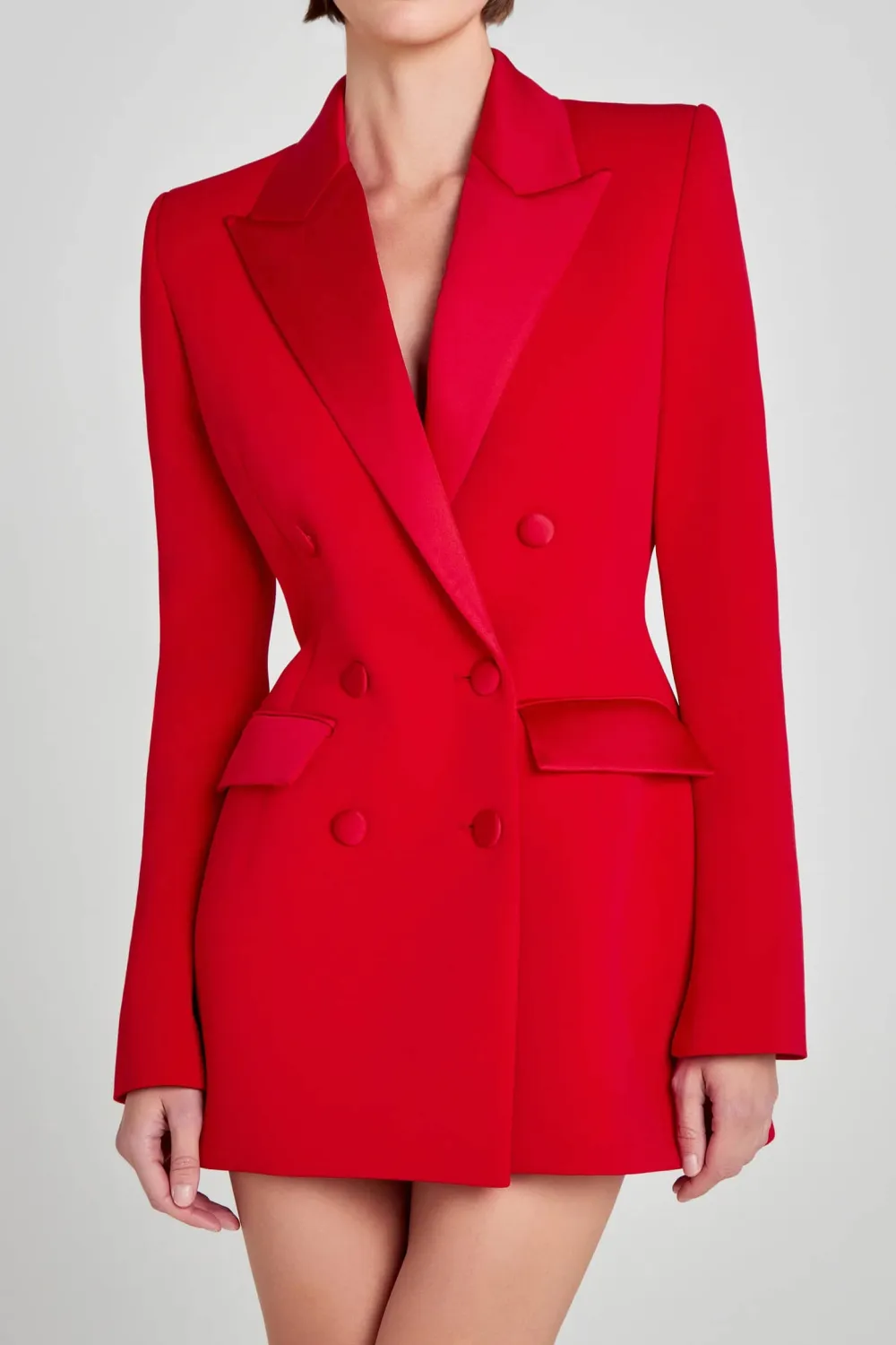 Chic Double Breasted Lapel Blazer Mini Dress
