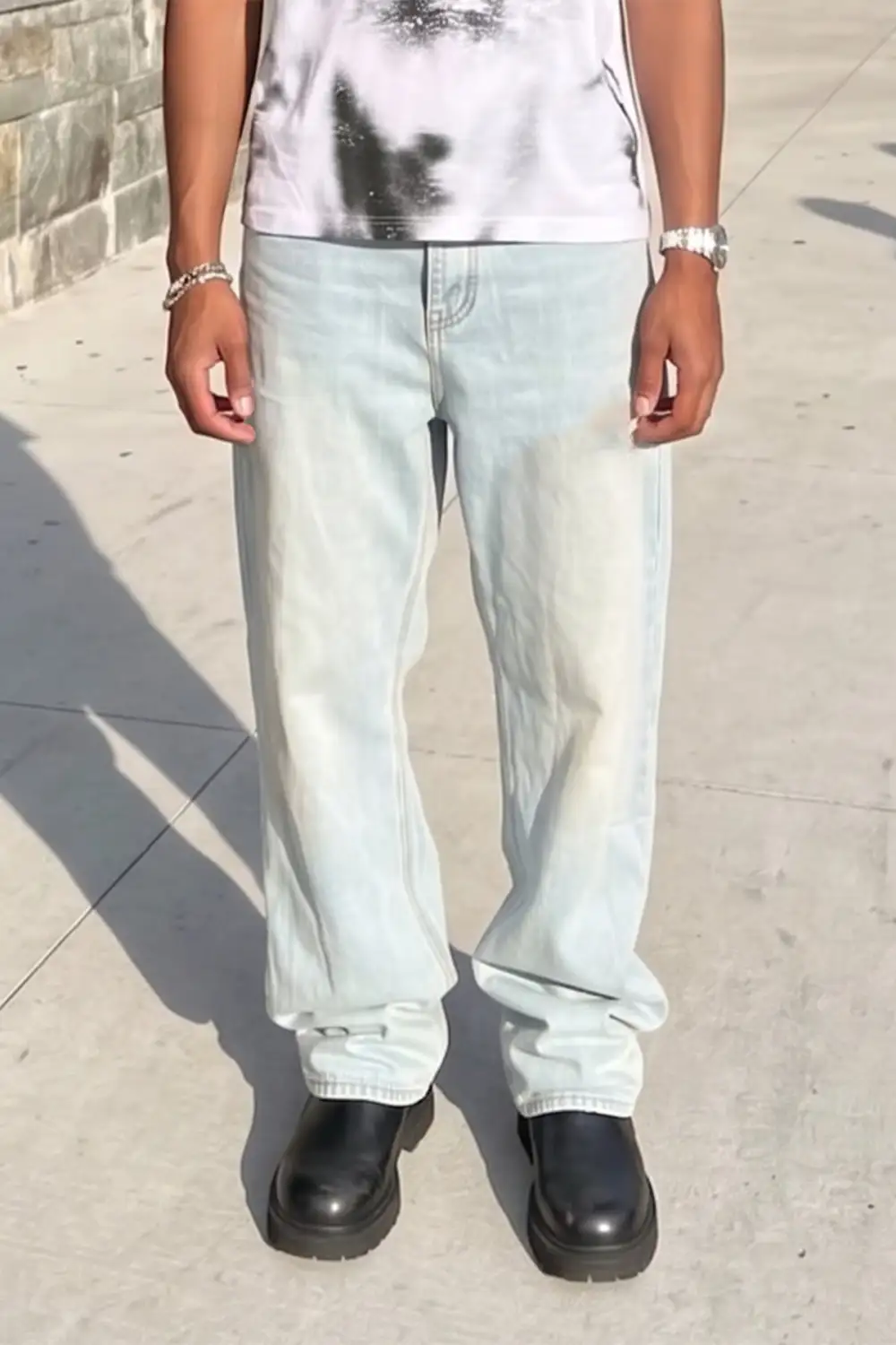 Men's Streetwear Stretch Relaxed Essential Jeans