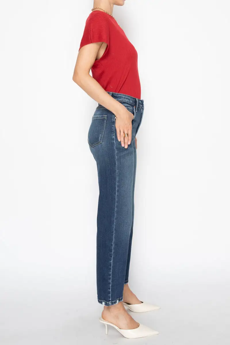 Easygoing High Rise Straight Leg Relaxed Denim Jeans
