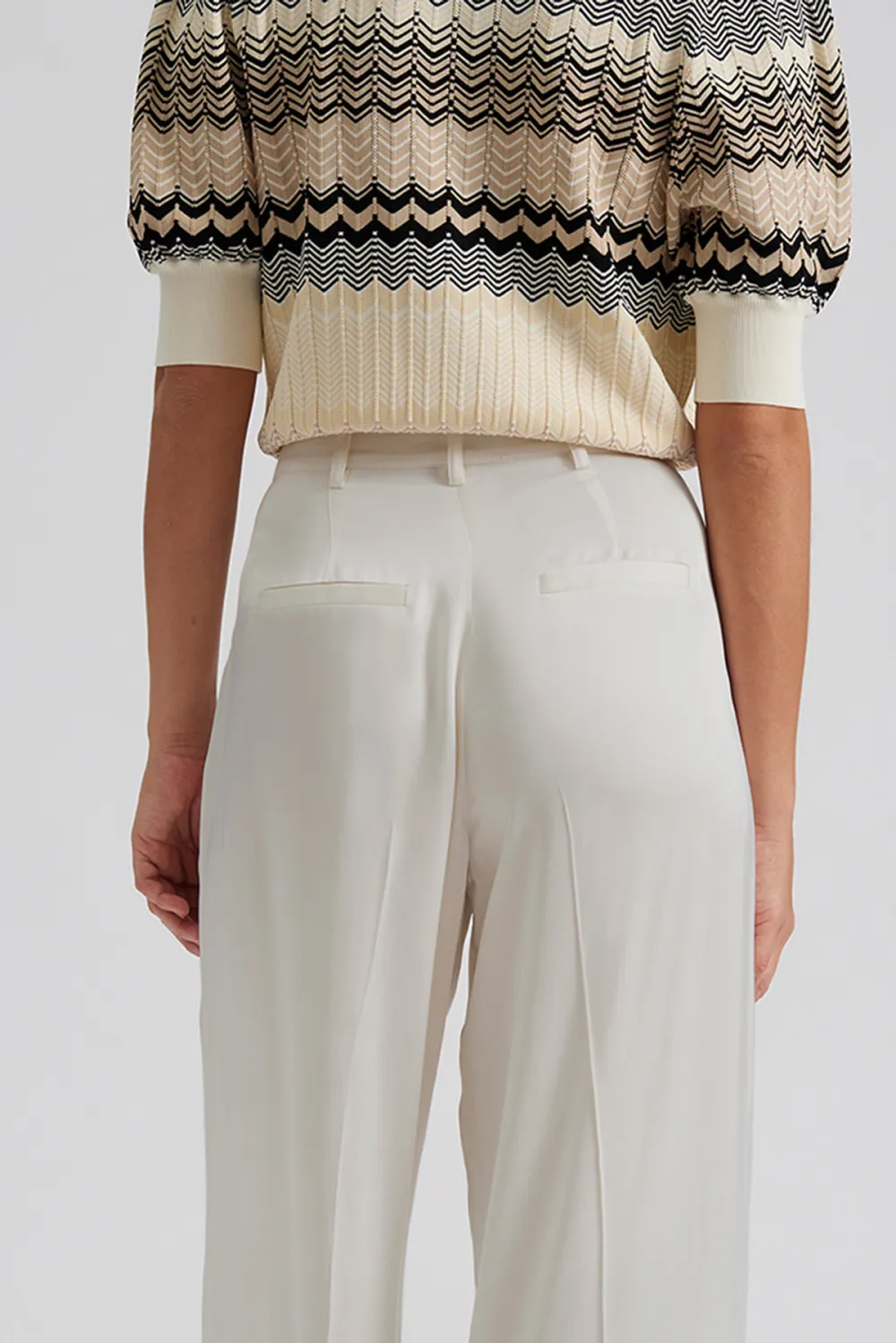 Wide Leg Crepe Trousers