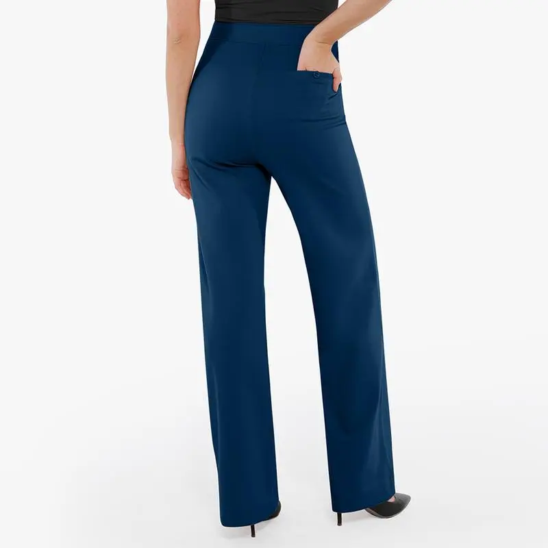 Shapewear Executive High Waisted Wide-Leg Ponte Pants with Tummy Control