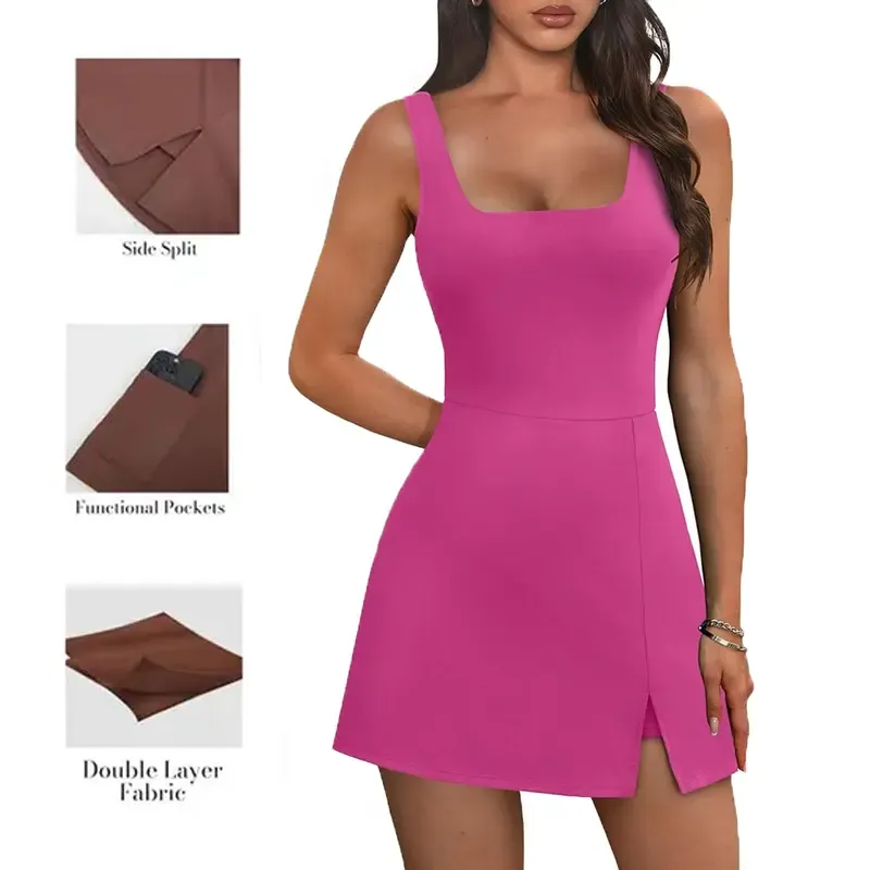 🎉Hot Sale🔥-Women's U-Neck Sleeveless Mini Dress🔥8-Pack - All Colors Included