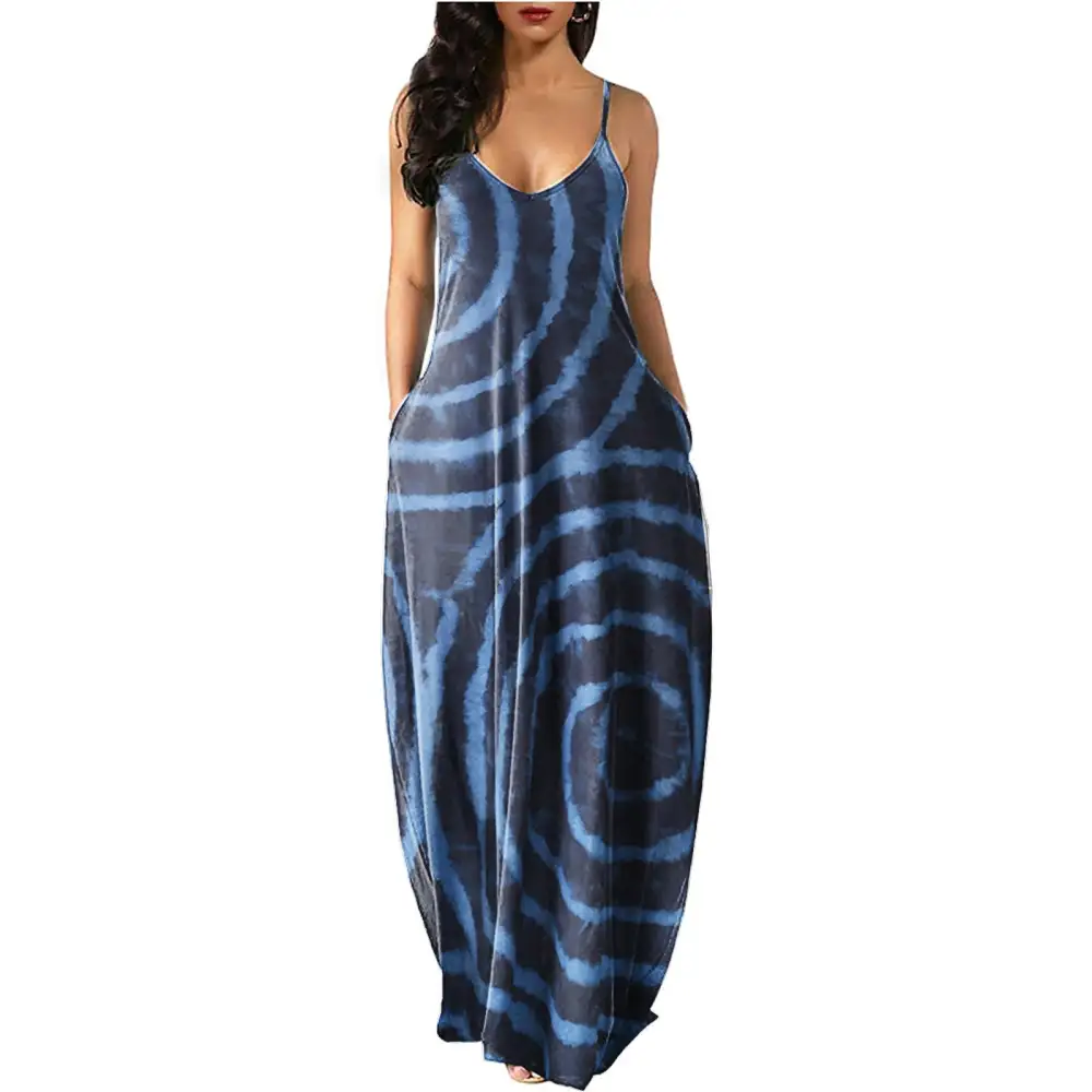 2023Women's Long Sleeveless V Neck Dress