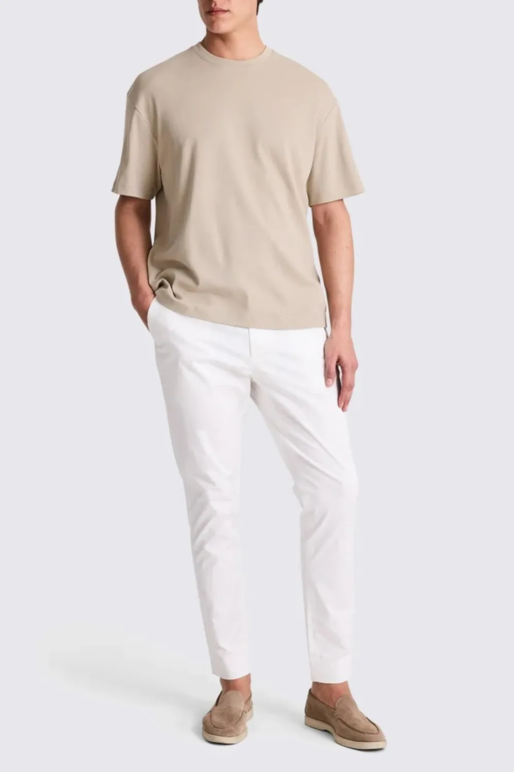 Ecru Heavyweight Pure Cotton Round-Neck T-Shirt