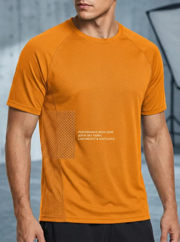 Men's Athletic Sports Quick-Dry Mesh Printed T-Shirt