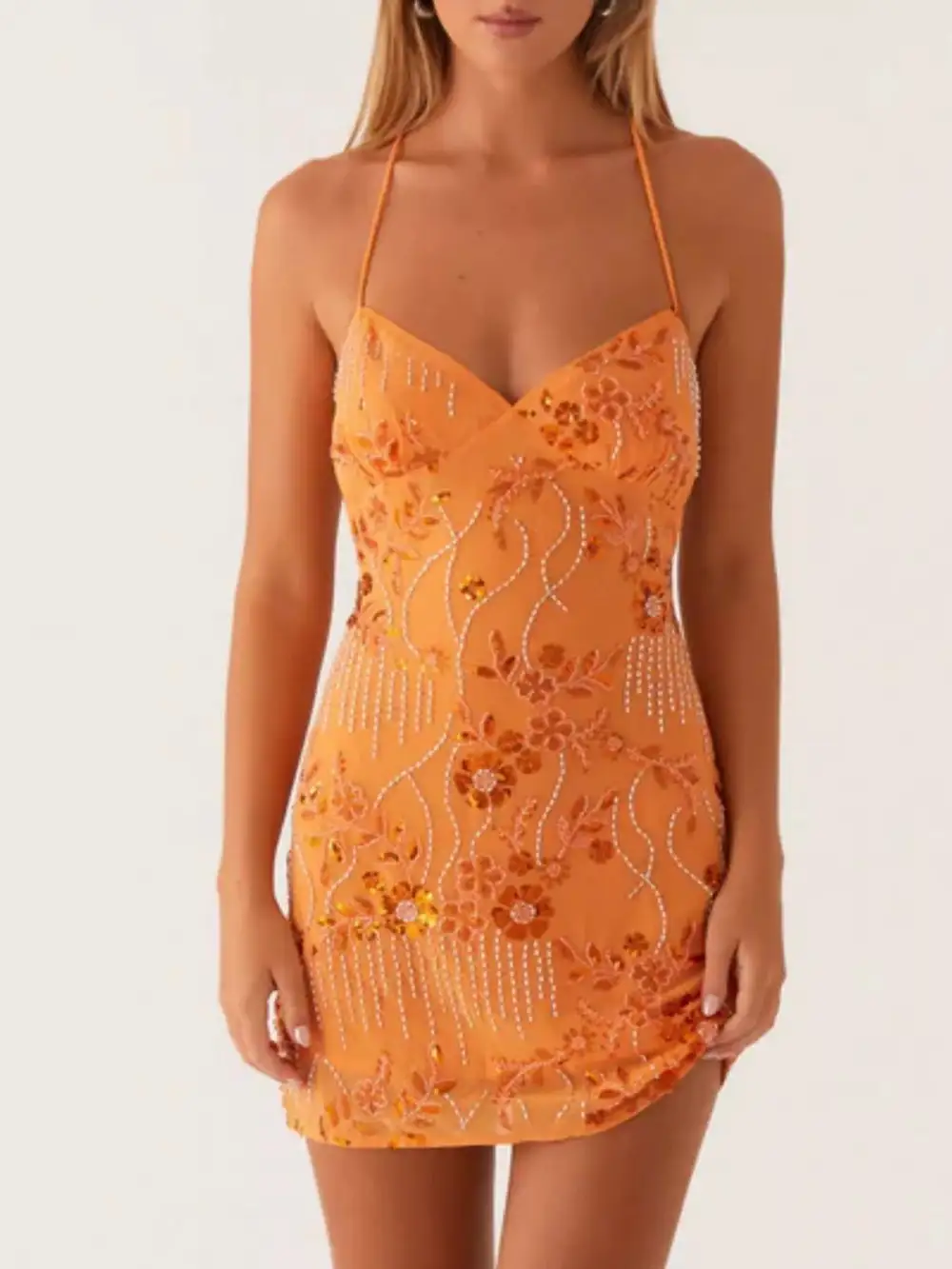 Drape Floral Mini Dress