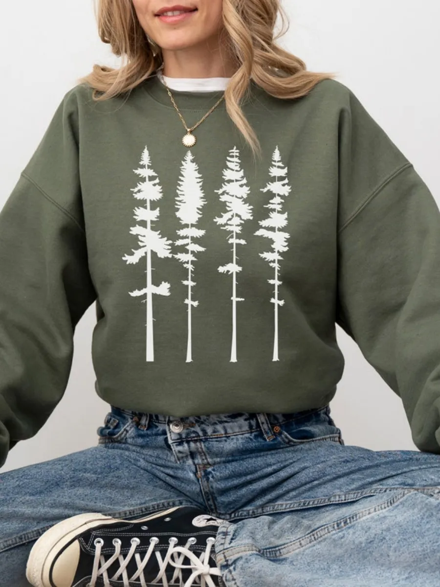 Pine Tree Silhouette Sweatshirt