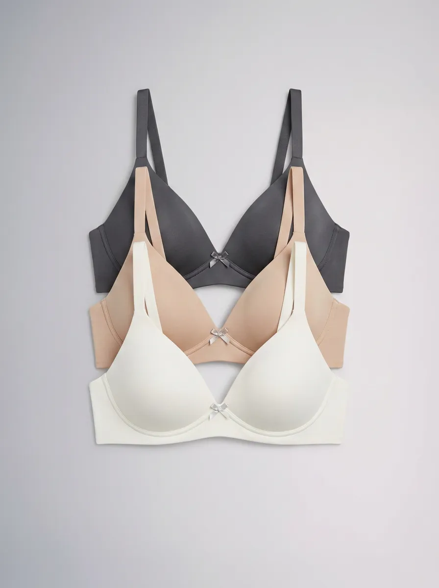 Versatile Bow-Detail Women's Three-Piece Bra Set