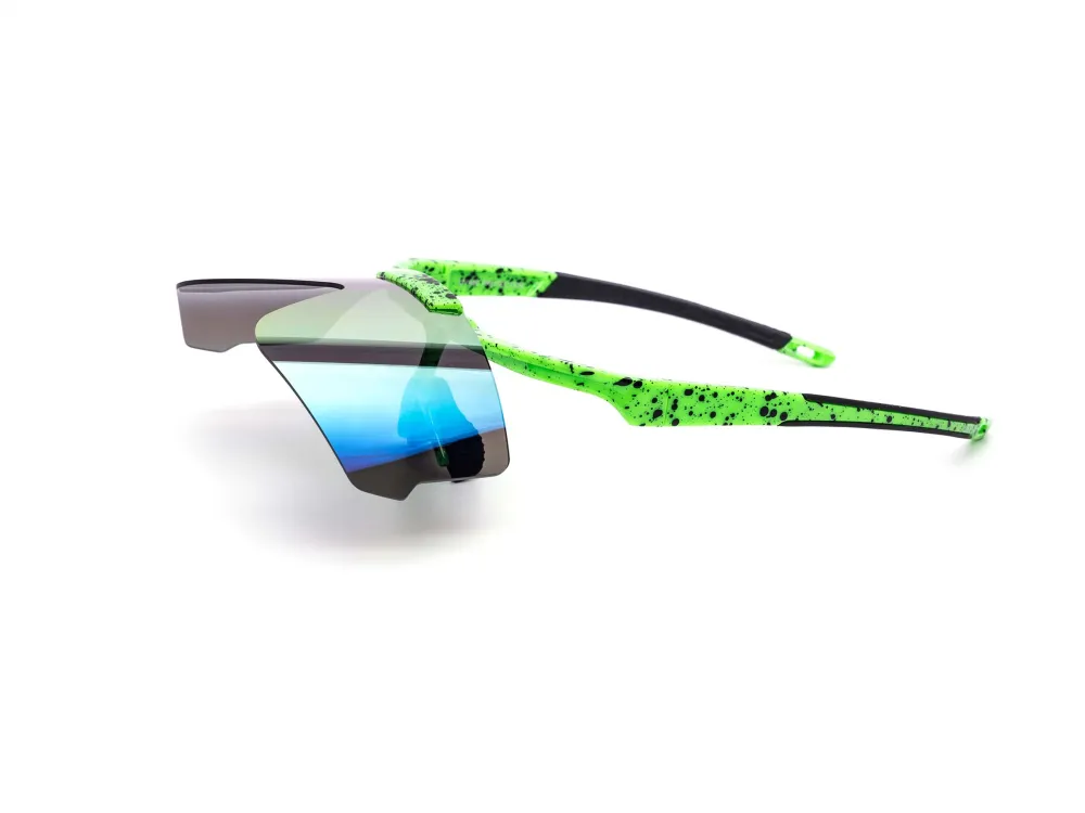 12-Pack Oversized Sport Rimless Shield Burnt Mirror Sunglasses