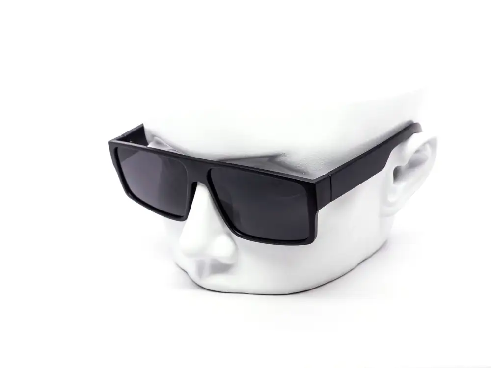 12-Pack All-Black Classy Wraparound Square Dark Lens Sunglasses