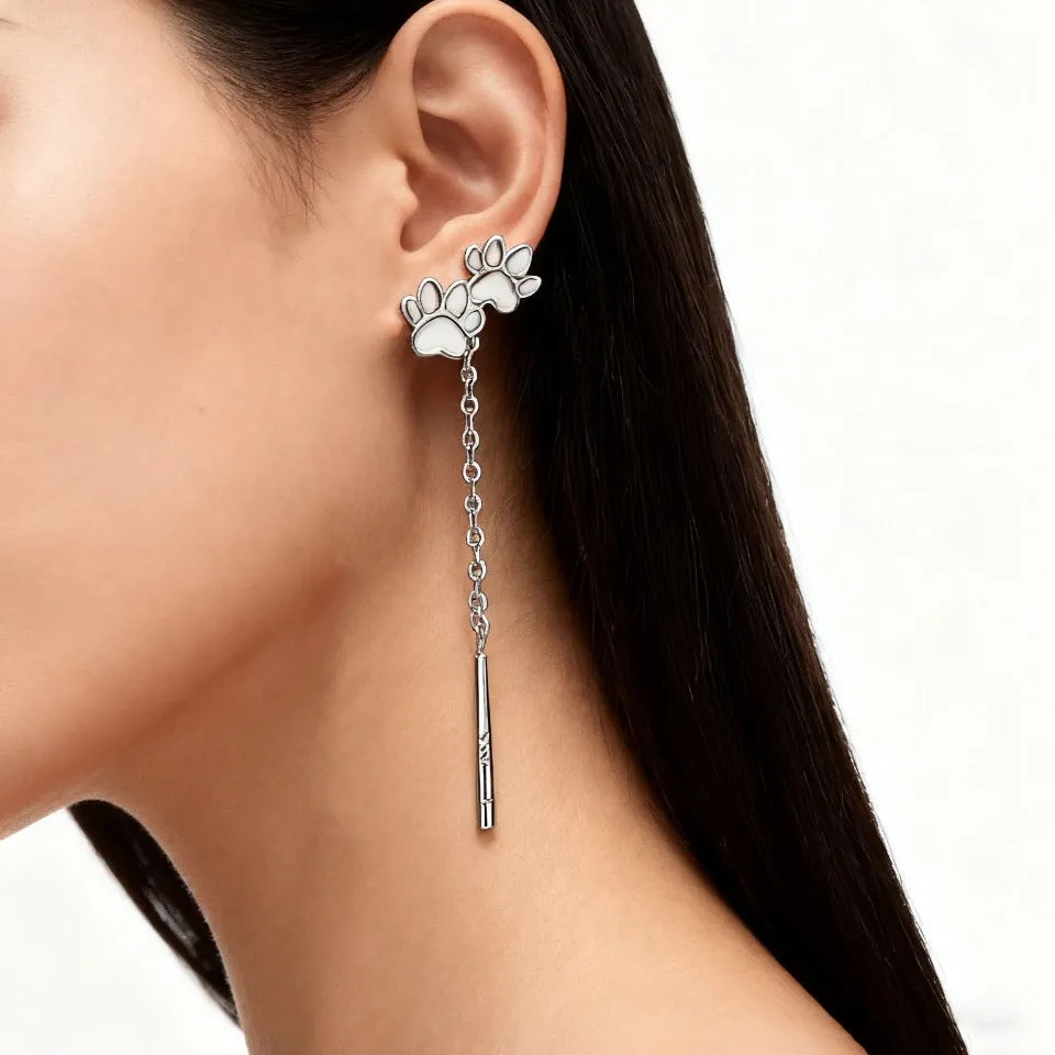 Paw Shaped Drop Earrings