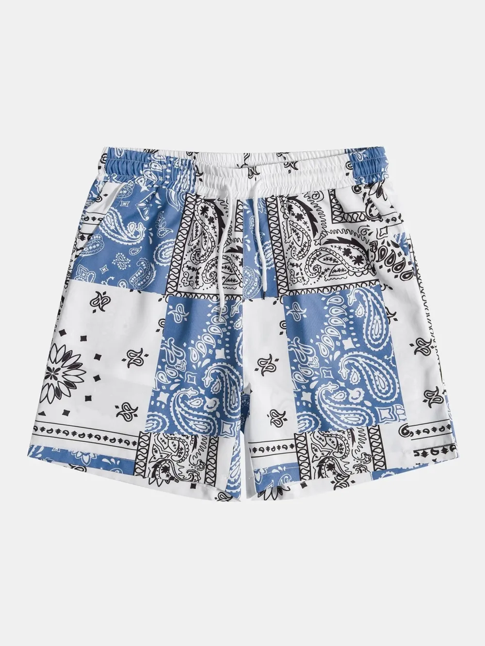 Vintage Print Drawstring Shorts