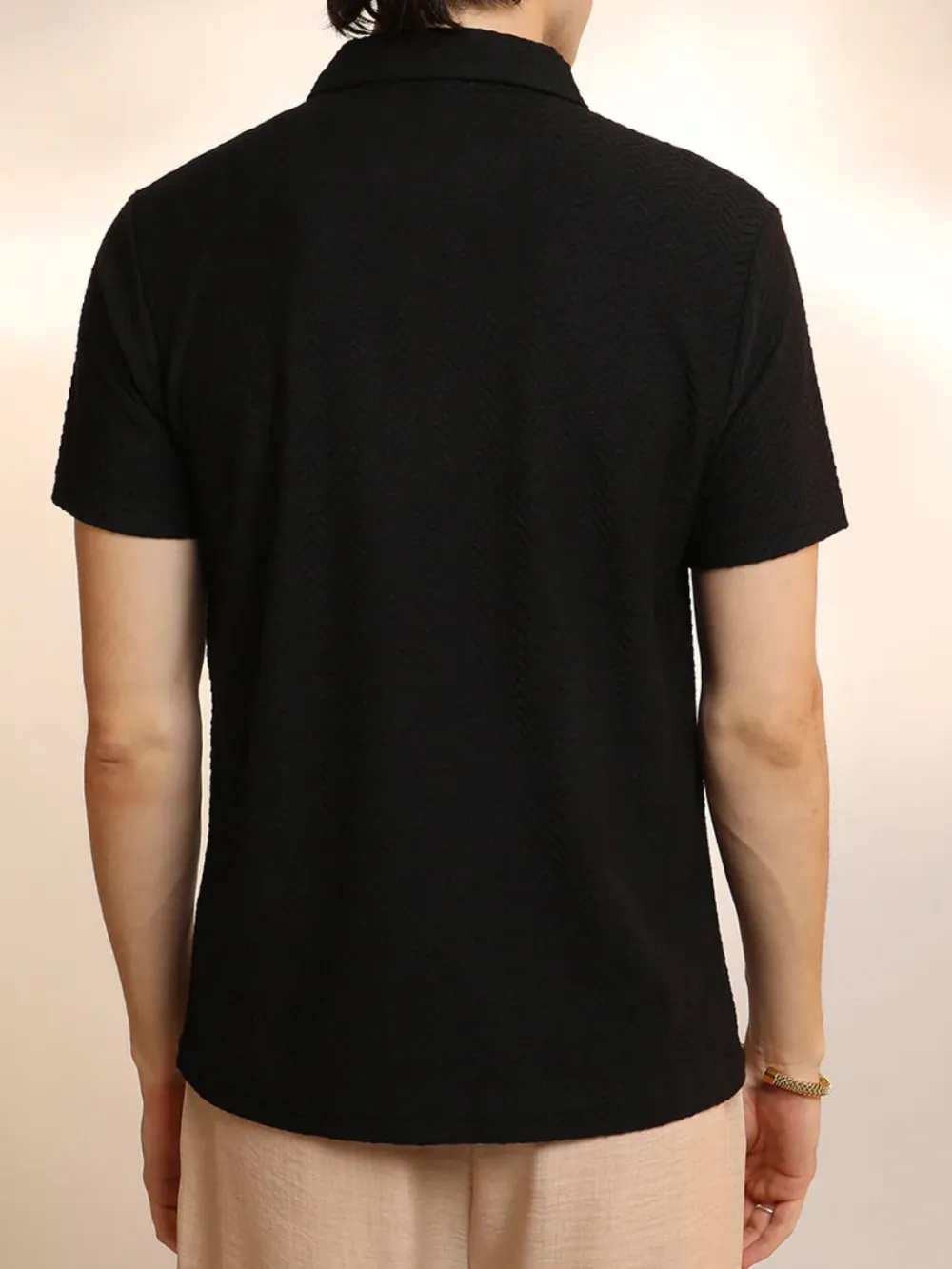Black Casual Style Polo T-Shirt