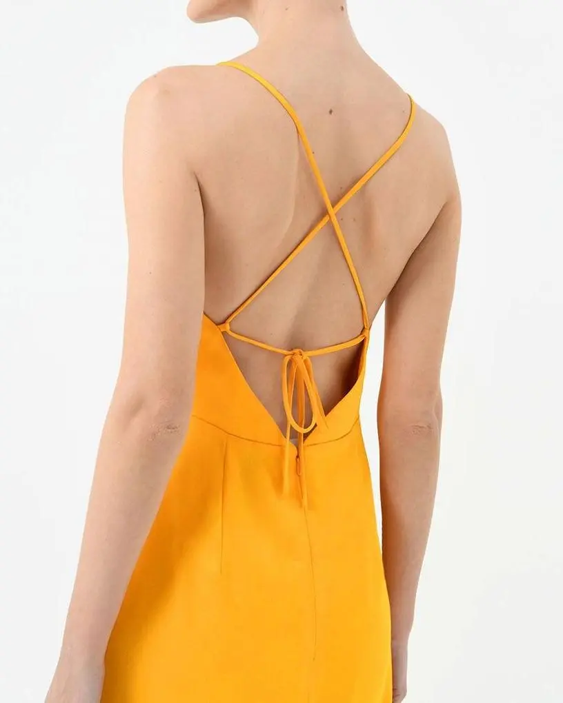Backless Maxi Dress -Golden Yellow