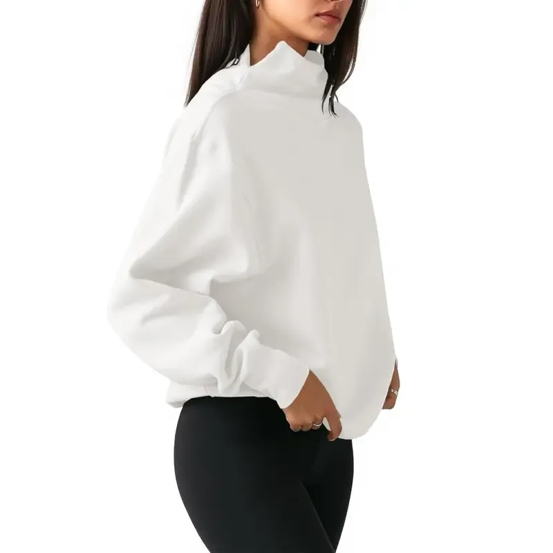 复制Women'S Oversized Turtleneck Sweatshirt Long Sleeve Pullover Casual Tops Womenswear Hoodie