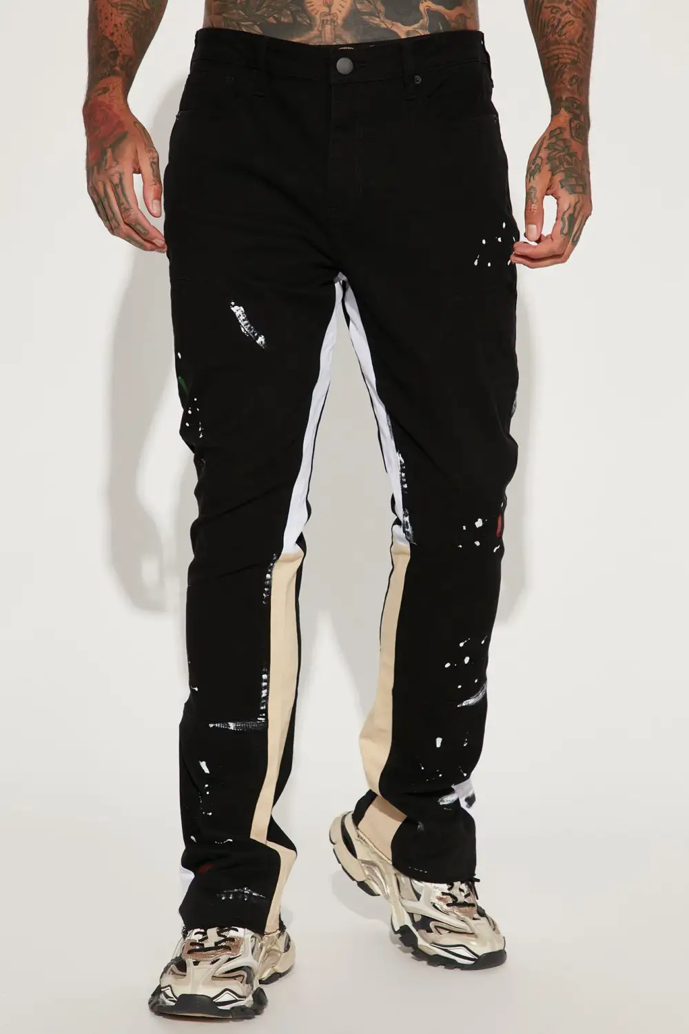 Art Graphic Slim Stacked Flared Pants