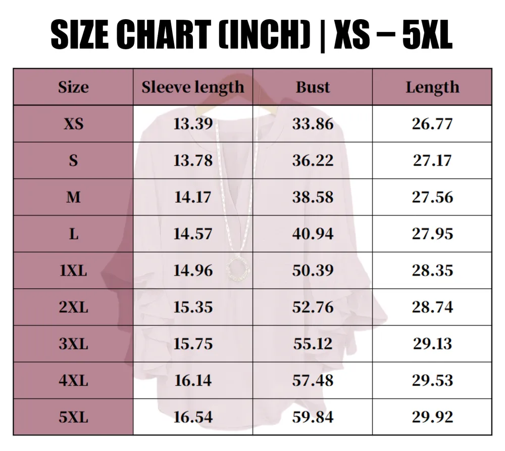 Plus-Size Women's Slim-Fit Shirt With Ruffled Sleeves And V-Neck