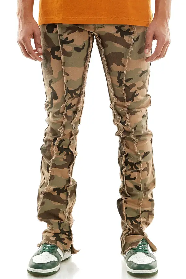Men's Flare Skinny Stacked Pants