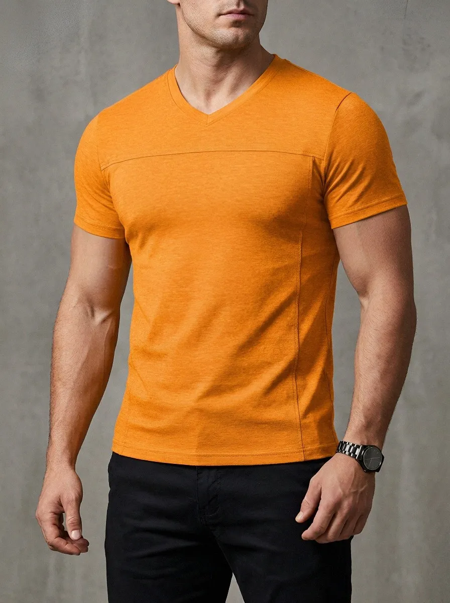 Men's Casual Slim Fit V-Neck T-Shirt