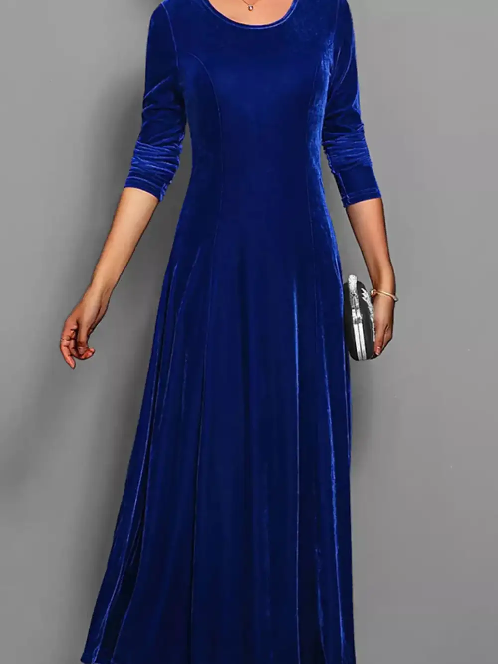 Finish Velvet Long Sleeve Dress