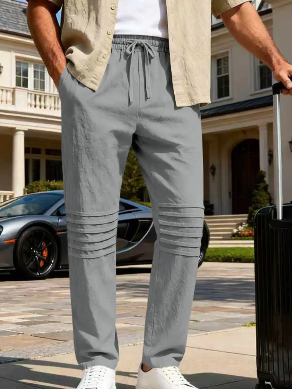 Men's Full Size Casual Drawstring Pants Plus Size