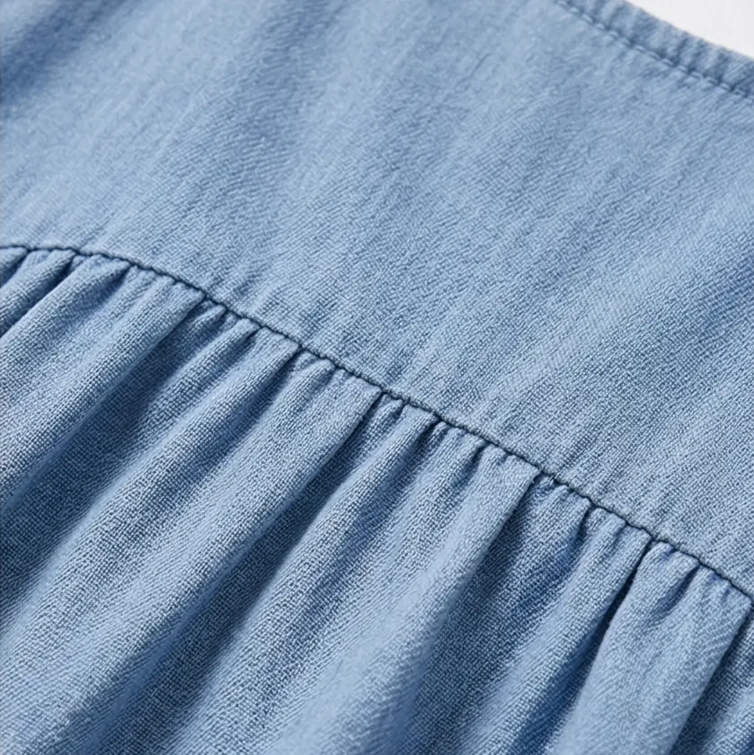 Pocket Denim Relaxed Midi Dress